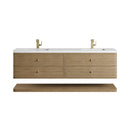 James Martin Allamari 72" Floating Double Bathroom Vanity, Dune Mist