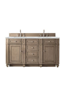 James Martin Bristol 60" Double Bathroom Vanity, Whitewashed Walnut