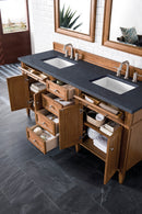 James Martin Brittany 72" Double Bathroom Vanity, Saddle Brown