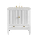 James Martin Myrrin 30" Single Bathroom Vanity, Bright White