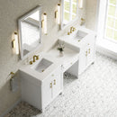 James Martin Bellshire 84" Double Bathroom Vanity, Bright White