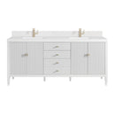 James Martin Myrrin 72" Single Bathroom Vanity, Bright White