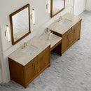 James Martin Bellshire 120" Double Bathroom Vanity, Honey Oak