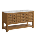 James Martin Malibu 60" Single Bathroom Vanity, Amber Birch