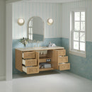 James Martin Laurent 60" Dual Mount Single Bathroom Vanity, Light Natural Oak