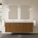 James Martin Laurent 72" Dual Mount Double Bathroom Vanity, Honey Oak