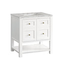 James Martin Breckenridge 30" Single Bathroom Vanity, Bright White