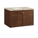 James Martin Amberly 36" Dual Mount Single Bathroom Vanity, Mid-Century Walnut