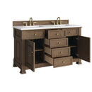 James Martin Brookfield 60" Double Bathroom Vanity, Pecan