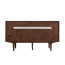 James Martin Amberly 60" Dual Mount Double Bathroom Vanity, Mid-Century Walnut