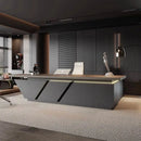 Maverick · Standing L-Shaped Executive Desk, Adjustable Height