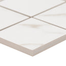 kaya calacatta lucca 3x3 matte porcelain NKAYCALLUC3X3 mosaic tile  msi collection product shot profile view