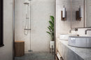 kaya calacatta lucca 3x3 matte porcelain NKAYCALLUC3X3 mosaic tile  msi collection room shot bathroom view
