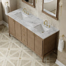 James Martin Kinnsden 72" Double Bathroom Vanity, Weathered Oak