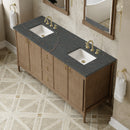 James Martin Kinnsden 72" Double Bathroom Vanity, Weathered Oak