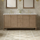 James Martin Kinnsden 72" Double Bathroom Vanity, Weathered Oak