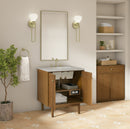 James Martin Laurent 30" Dual Mount Single Bathroom Vanity, Honey Oak