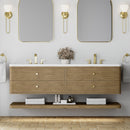 James Martin Allamari 72" Floating Double Bathroom Vanity, Dune Mist