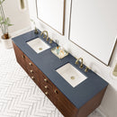James Martin Amberly 72" Dual Mount Double Bathroom Vanity, Mid-Century Walnut