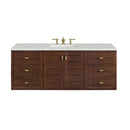 James Martin Amberly 60" Dual Mount Single Bathroom Vanity, Mid-Century Walnut
