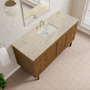 James Martin Laurent 60" Dual Mount Single Bathroom Vanity, Honey Oak