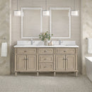 James Martin Lorelai 72" Double Bathroom Vanity, Whitewashed Oak
