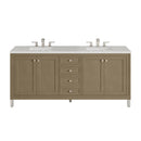 James Martin Chicago 72" Double Bathroom Vanity, Walnut Whisper