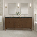 James Martin Myrrin 72" Double Bathroom Vanity, Mid-Century Walnut