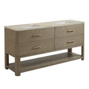 James Martin Lucian 72" Double Bathroom Vanity, Pebble Oak