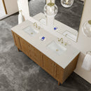 James Martin Laurent 72" Dual Mount Double Bathroom Vanity, Honey Oak