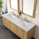 James Martin Laurent 72" Dual Mount Double Bathroom Vanity, Light Natural Oak