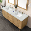 James Martin Laurent 72" Dual Mount Double Bathroom Vanity, Light Natural Oak