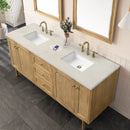James Martin Laurent 72" Dual Mount Double Bathroom Vanity, Light Natural Oak