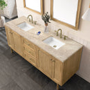 James Martin Laurent 72" Dual Mount Double Bathroom Vanity, Light Natural Oak