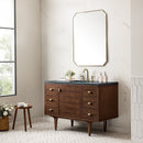 James Martin Amberly 48" Dual Mount Single Bathroom Vanity, Mid-Century Walnut