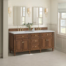 James Martin Lorelai 72" Double Bathroom Vanity, Mid-Century Walnut
