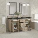 James Martin Lorelai 60" Double Bathroom Vanity, Whitewashed Oak