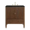 James Martin Myrrin 30" Single Bathroom Vanity, Mid-Century Walnut