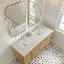 James Martin Laurent 60" Dual Mount Double Bathroom Vanity, Light Natural Oak