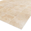 light beige premium travertine tile 24x24 Honed Filled angle