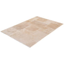 light beige premium travertine tiles antique pattern tumbled LBTPAPTUM angle wide view