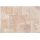 light beige premium travertine tiles antique pattern tumbled LBTPAPTUM top view