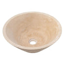 Beige Travertine Vessel Sink 16x6 Handcrafted Honed Sandblasted