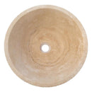 Beige Travertine Vessel Sink 16x6 Handcrafted Honed Sandblasted