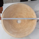 Beige Travertine Vessel Sink 16x6 Handcrafted Honed Sandblasted
