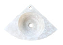 Troia Light Travertine Wall-mount Bathroom Corner Vanity Sink (W)16" (L)16" (H)4" top view