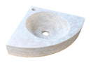 Light Beige Travertine Corner Vessel Bathroom Sink Wall Mount 15 7
