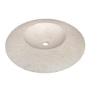 Light Travertine Natural Stone UFO Shape Sink Honed and Filled (D)21" (H)6"