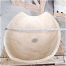 Travertine Natural Stone Vessel Sink Light Beige Honed Surface 16 Inch