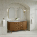 James Martin Laurent 60" Dual Mount Double Bathroom Vanity, Honey Oak